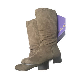 Madden Girl Tall Boots Size 8.5 Taupe Fabric Back Zip New In Box Riding Boots